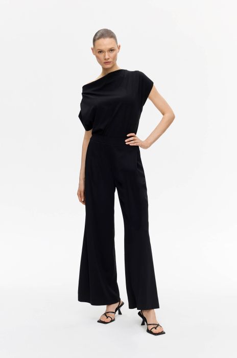 Czarne spodnie wide leg Solar Obraz 1