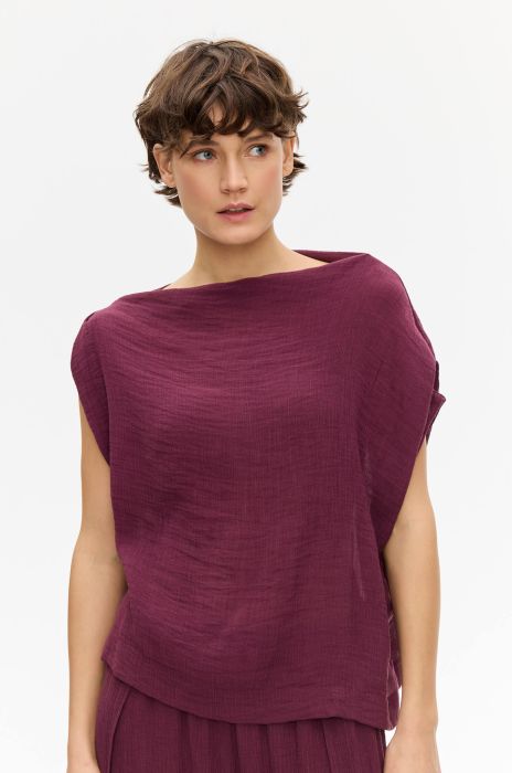 Top w kolorze marsala Solar Obraz 2