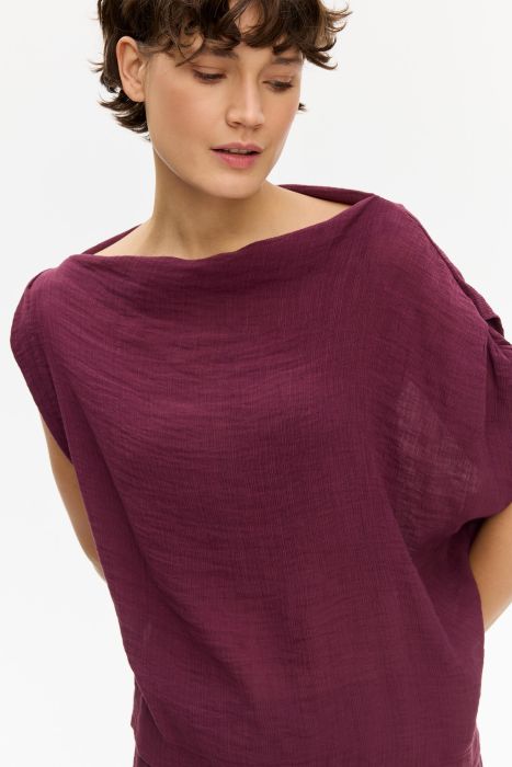 Top w kolorze marsala Solar Obraz 4