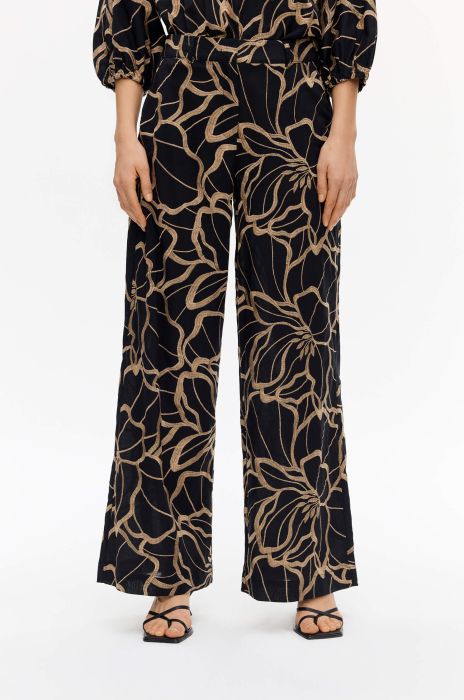 Czarne spodnie wide leg z haftem Solar Obraz 2