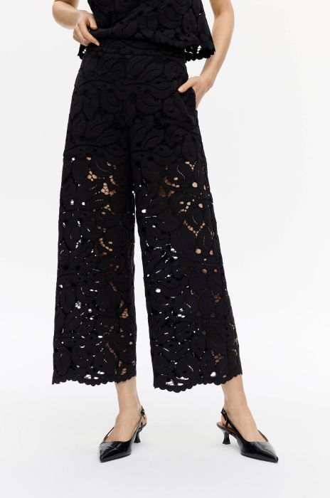 Ażurowe spodnie wide leg Solar Obraz 2