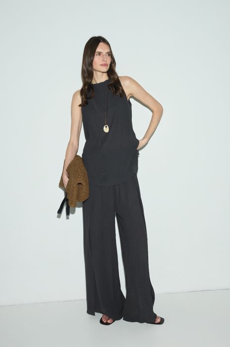 Grafitowe spodnie z wiskozą Solar Obraz 1