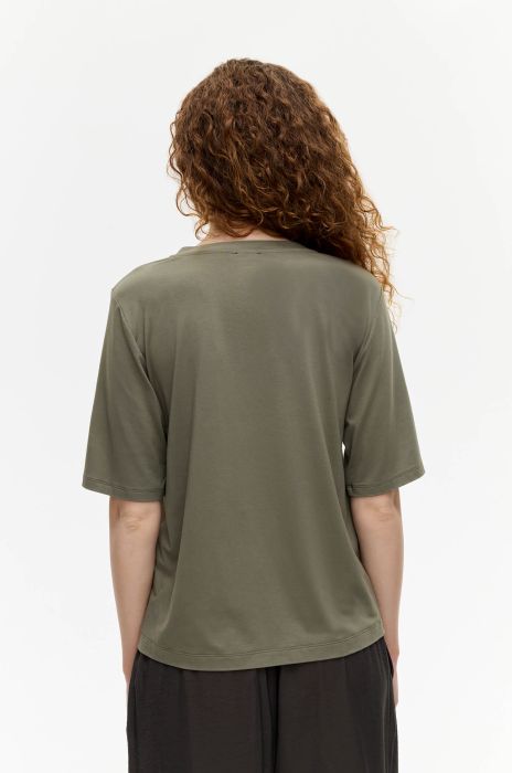 Wiskozowa bluzka khaki Solar Obraz 4