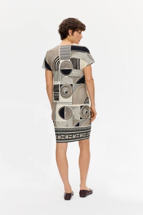 Trykotowa sukienka w geometryczny print Solar Obraz 4