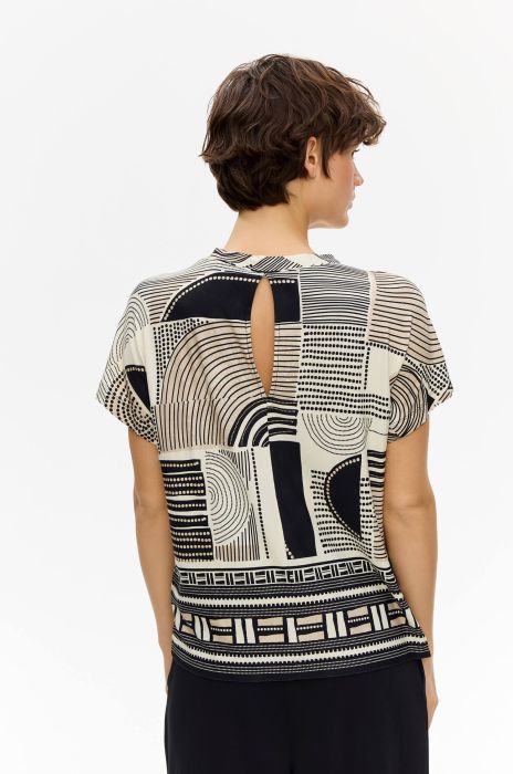 Trykotowa bluzka w geometryczny print Solar Obraz 4