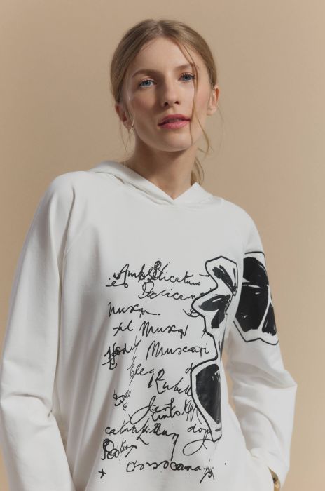 Bluza z kapturem i kwiatowym printem Solar Obraz 3