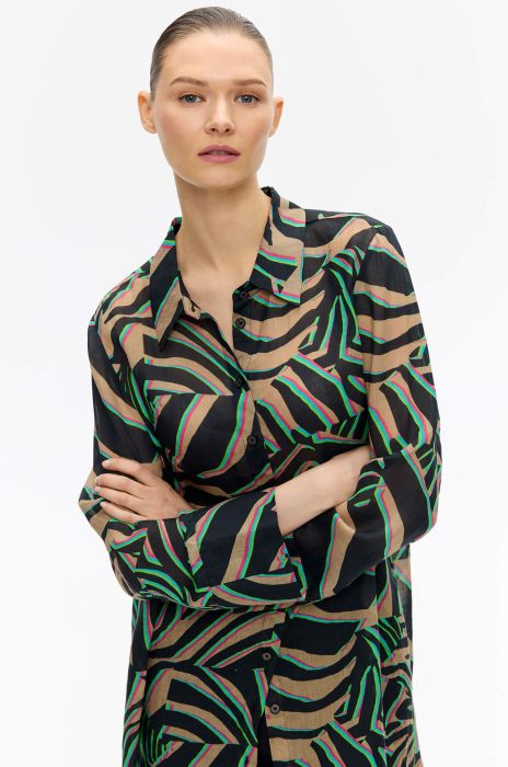 Koszula oversize w zwierzęcy print Solar Obraz 2