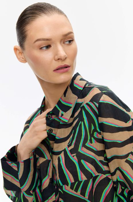 Koszula oversize w zwierzęcy print Solar Obraz 3