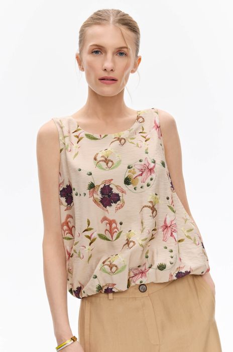 Wiskozowy top w kwiaty Solar Obraz 2