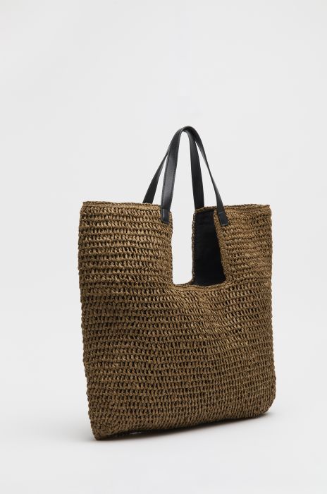 Brązowa pleciona torba typu shopper Solar Obraz 3