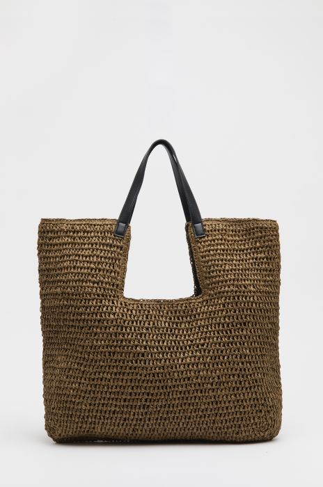 Brązowa pleciona torba typu shopper Solar Obraz 1