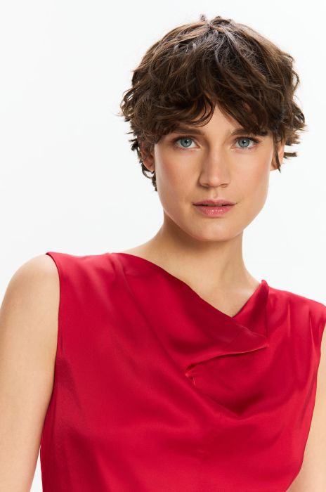 Czerwona sukienka maxi Solar Obraz 3