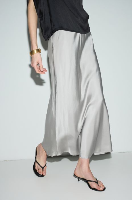 Srebrna satynowa spódnica Solar Obraz 2