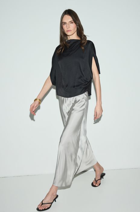 Srebrna satynowa spódnica Solar Obraz 1