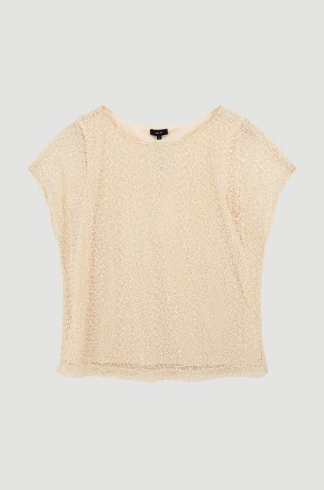 Połyskująca bluzka z dekoltem w łódkę Solar Obraz 4