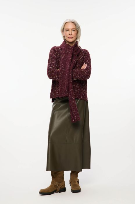 Burgundowy sweter ze strukturalnej dzianiny Solar Obraz 1