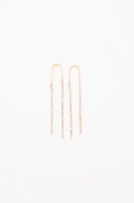 Złote kolczyki z podwójnym łańcuszkiem Solar Obraz 1