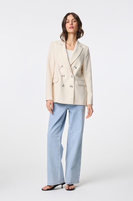 Beżowa marynarka z dwurzędowym zapięciem Solar Obraz 1