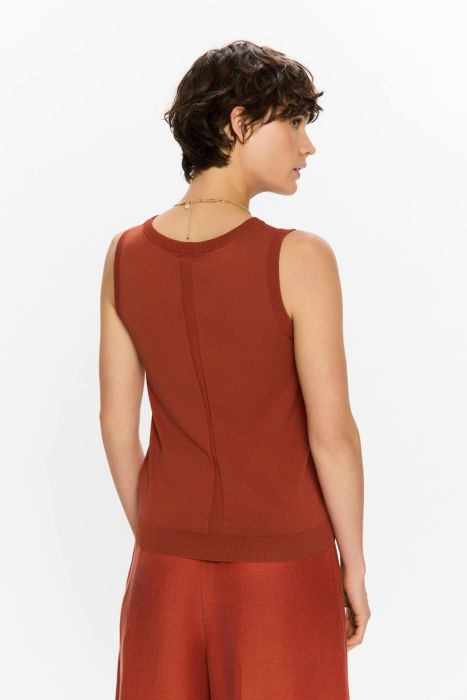 Dzianinowy top z ozdobnym ściegiem Solar Obraz 4