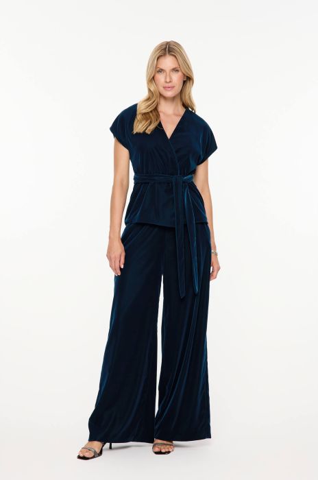 Kopertowa bluzka welurowa z wiązaniem Solar Obraz 1