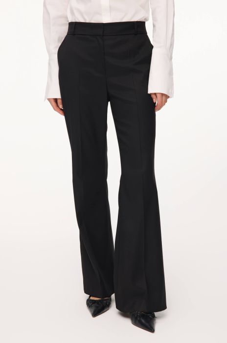 Czarne spodnie z rozszerzaną nogawką Solar Obraz 2