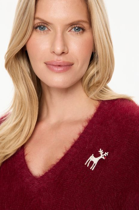 Świąteczna broszka w kształcie renifera Solar Obraz 2