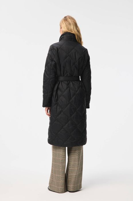 Pikowany płaszcz wiązany w pasie Solar Obraz 3