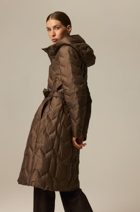 Długi płaszcz z wiązaniem w talii Solar Obraz 1