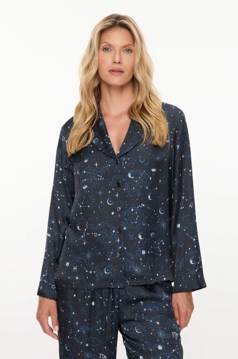 Dwuczęściowa piżama z wiskozy z autorskim printem Solar Obraz 2