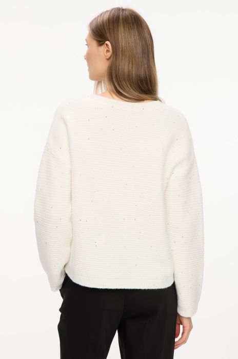 Dzianinowy sweter z cekinami i domieszką wełny Solar Obraz 4