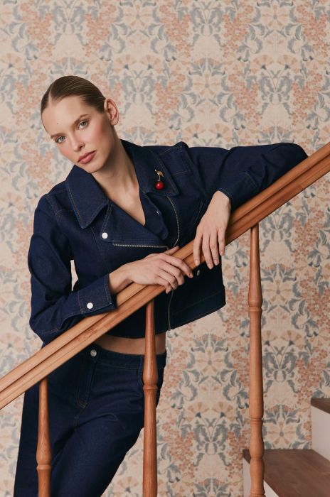 Kurtka z ciemnego jeansu Solar Obraz 2