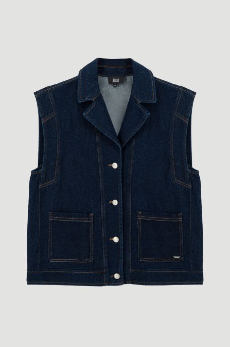 Kamizelka z ciemnego jeansu Solar Obraz 3