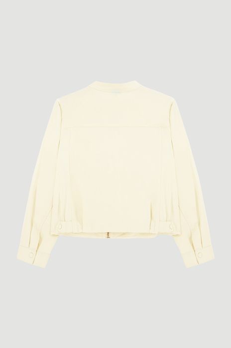 Beżowa kurtka jeansowa ze stójką Solar Obraz 5