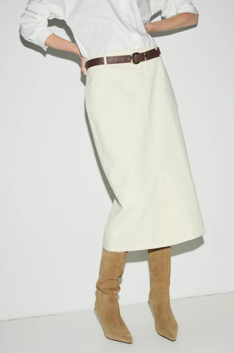 Spódnica z jeansu ecru Solar Obraz 2