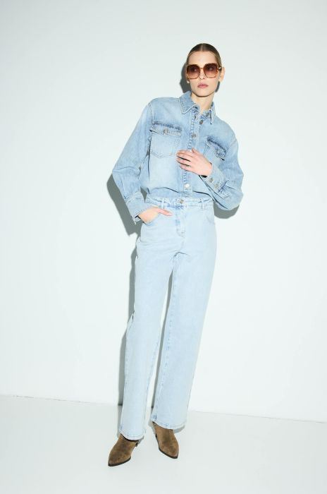 Jeansowa koszula zapinana na guziki Solar Obraz 2