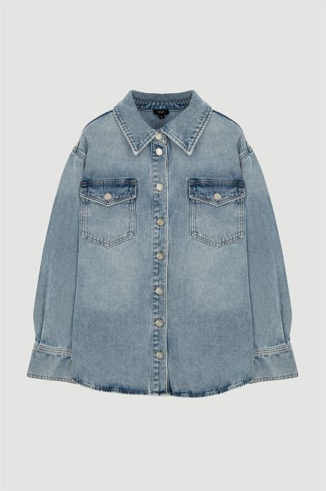 Jeansowa koszula zapinana na guziki Solar Obraz 4