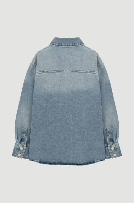 Jeansowa koszula zapinana na guziki Solar Obraz 5