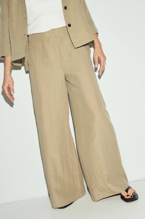 Spodnie z szeroką nogawką z domieszką wełny Solar Obraz 2