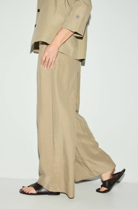 Spodnie z szeroką nogawką z domieszką wełny Solar Obraz 4