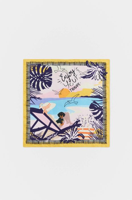 Jedwabna apaszka z letnim pejzażem Solar Obraz 3