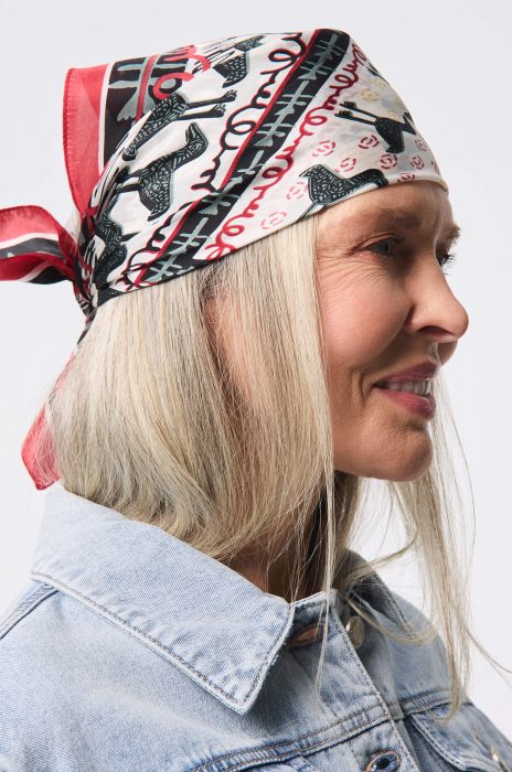 Jedwabna apaszka z motywem ptaków Solar Obraz 1