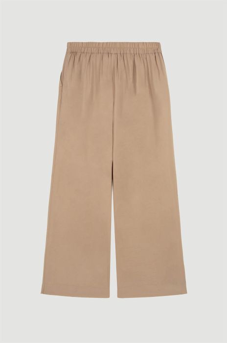 Beżowe spodnie z prostą nogawką Solar Obraz 5