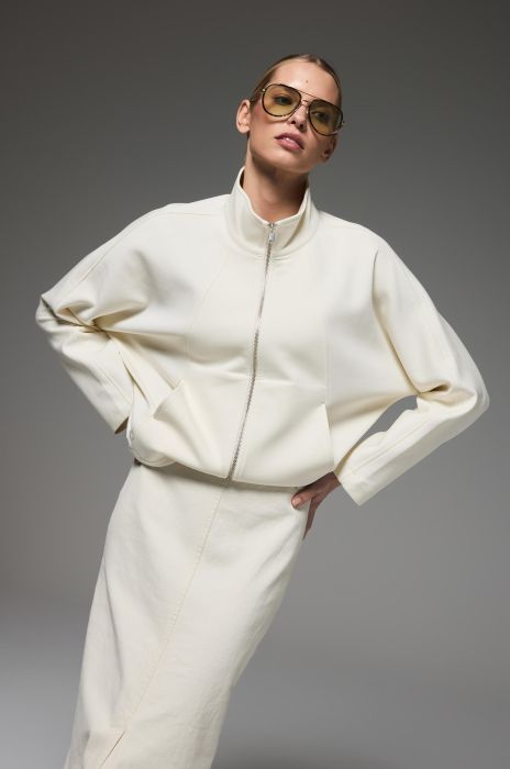 Bluza ecru ze stójką Solar Obraz 2