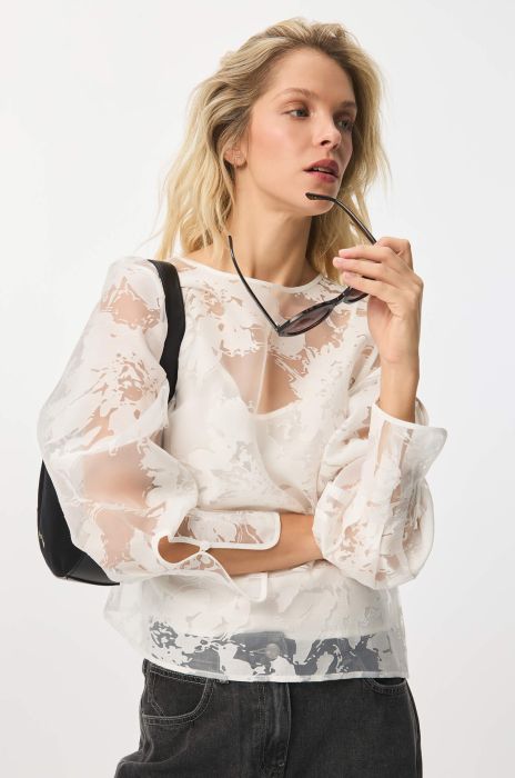 Ażurowa bluzka z wiskozą Solar Obraz 2