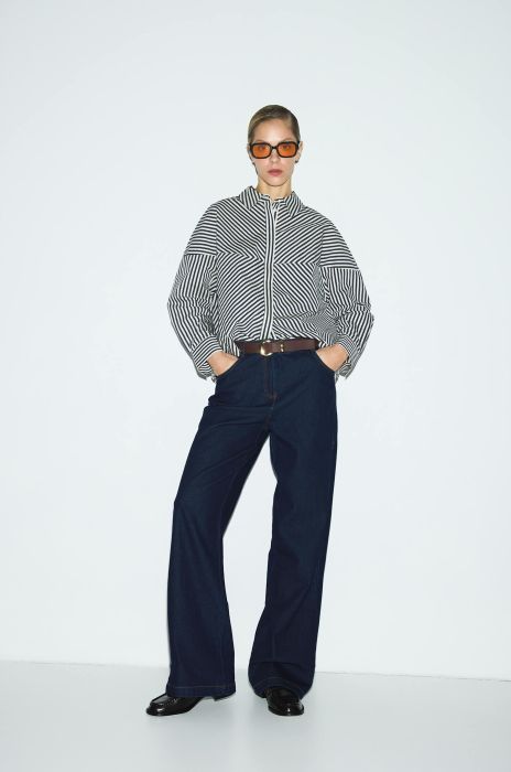 Bawełniana koszula w paski Solar Obraz 2