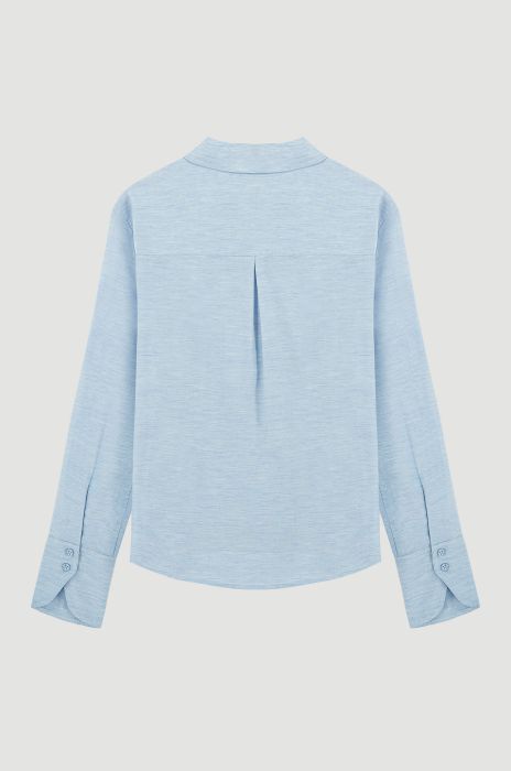 Błękitna koszula z bawełny Solar Obraz 5