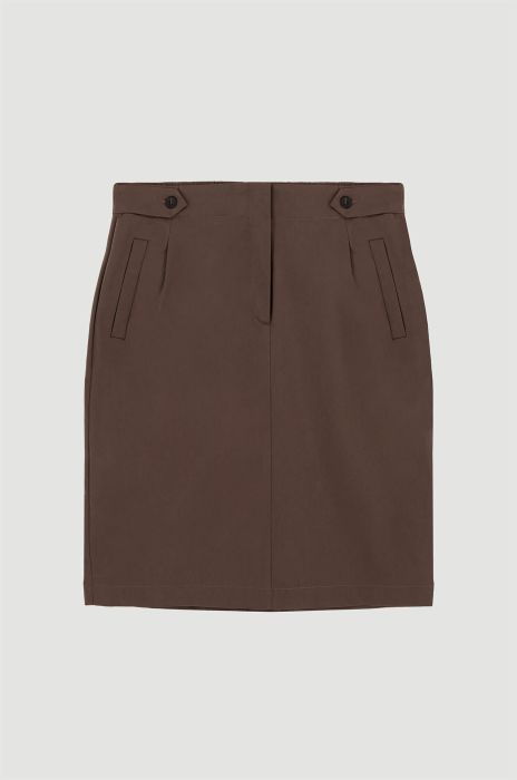 Brązowa spódnica z kieszeniami Solar Obraz 4