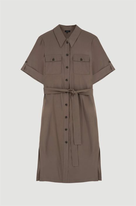 Sukienka koszulowa z wiązaniem w talii Solar Obraz 4