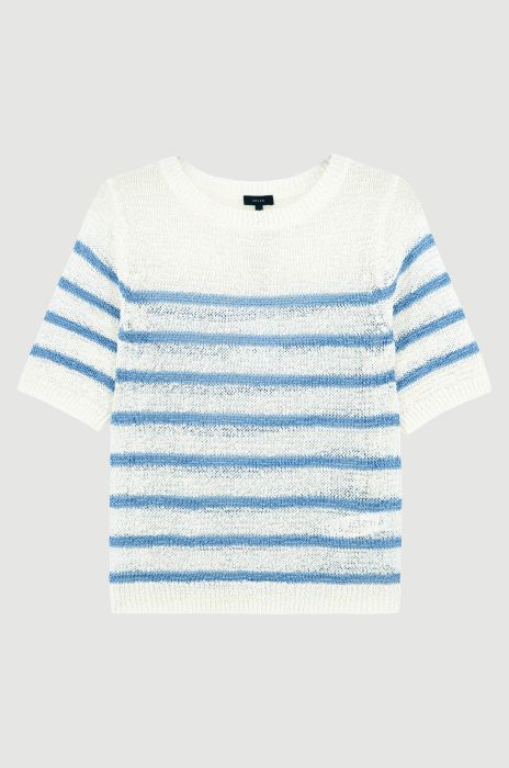 Dzianinowa bluzka w poziome pasy Solar Obraz 4