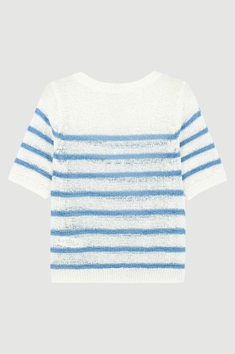 Dzianinowa bluzka w poziome pasy Solar Obraz 5